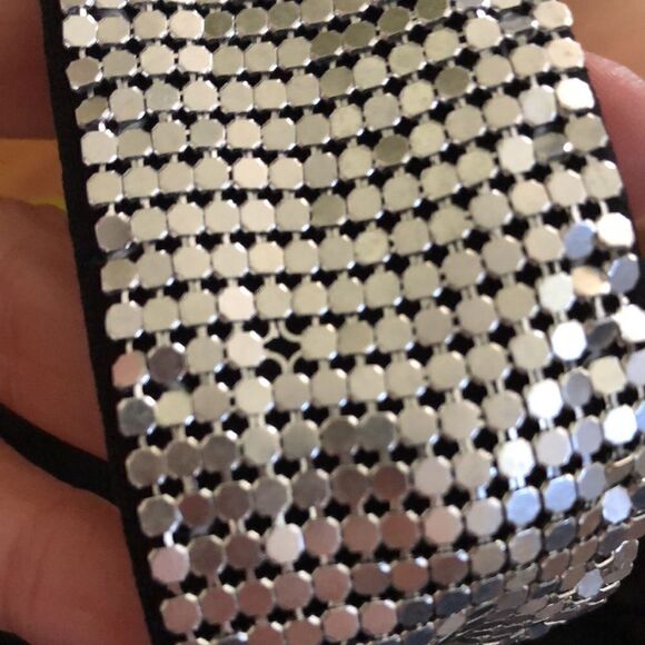 NWT Spense Black with silver mesh A-line dress. Size 8 - Picture 7 of 11